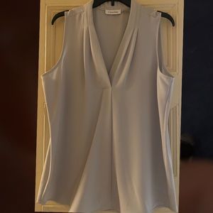 Calvin Klein Women's Pleated V-Neck Blouse